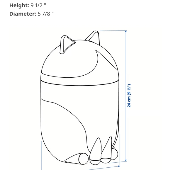 IKEA GREJSMOJS Black and White Cat Container, NWT - Picture 2 of 4